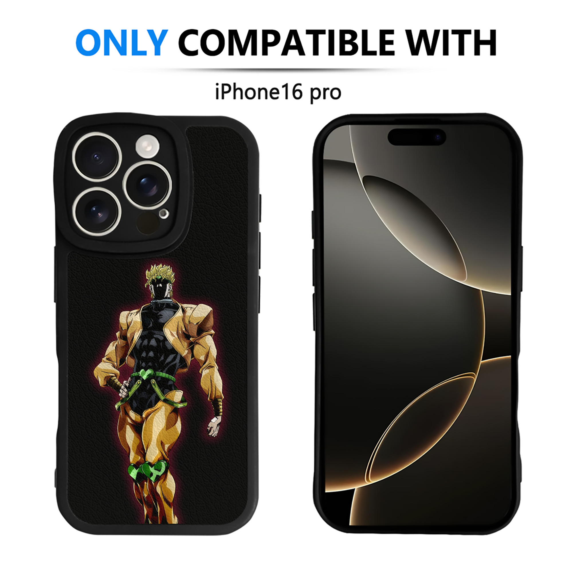 （画像用） ジョジョの奇妙な冒険 ディオ?ブランドー JoJo's Bizarre Adventure Dio Brando 【iPhone 16シリーズ対応】シリコンスマホケース（レザー調） 材質：シリコン